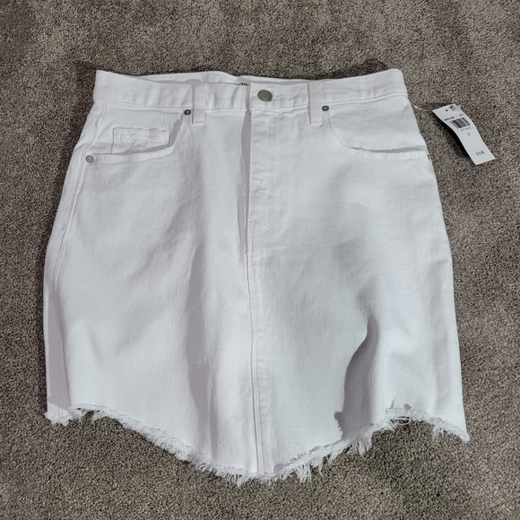Hudson Lulu White Denim Fringe Skirt - Picture 1 of 4